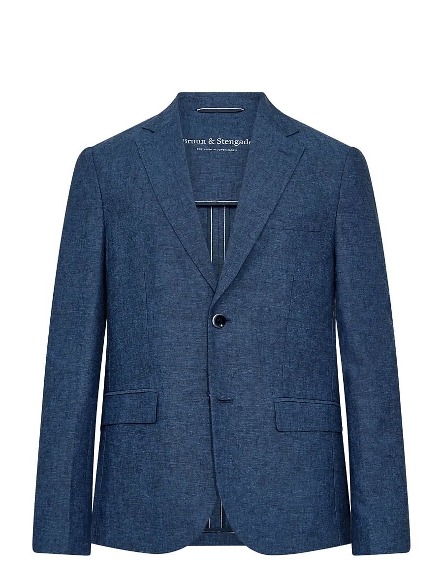 Bruun & Stengade - BS Sasso Classic Fit Blazer - Ühe rinnatisega pintsakud - blue - 1