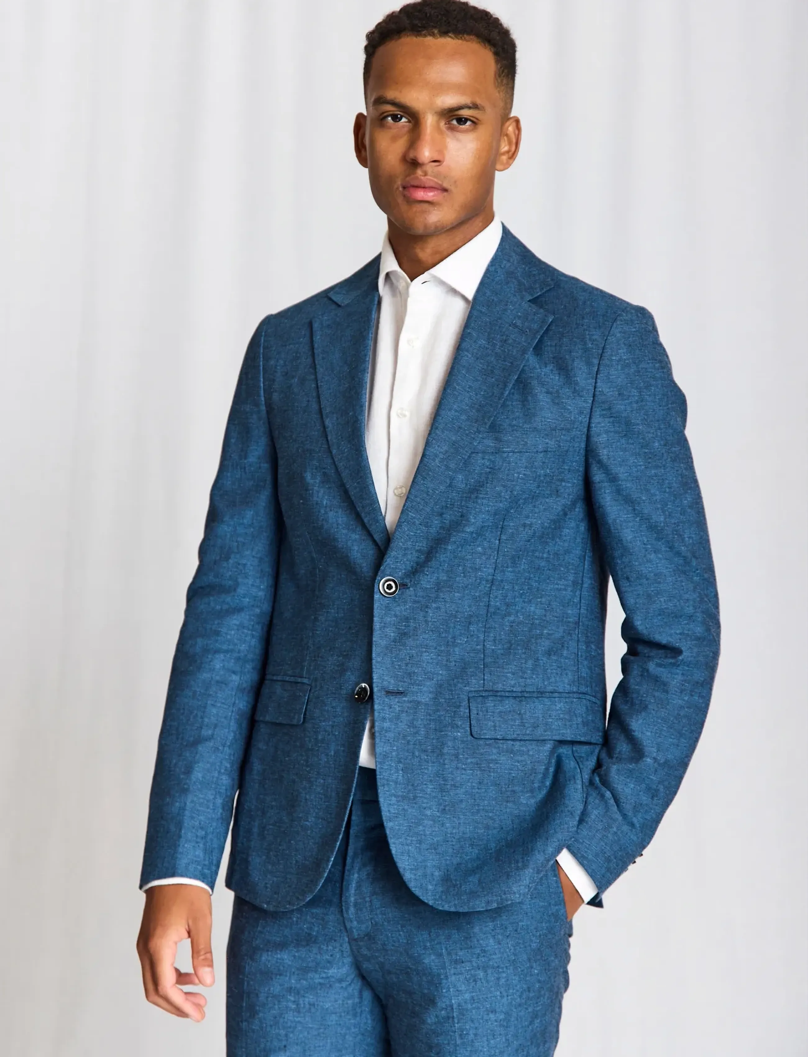 Bruun & Stengade Bs Sasso Classic Fit Blazer, 50, Blau - Single Breasted Männerswear