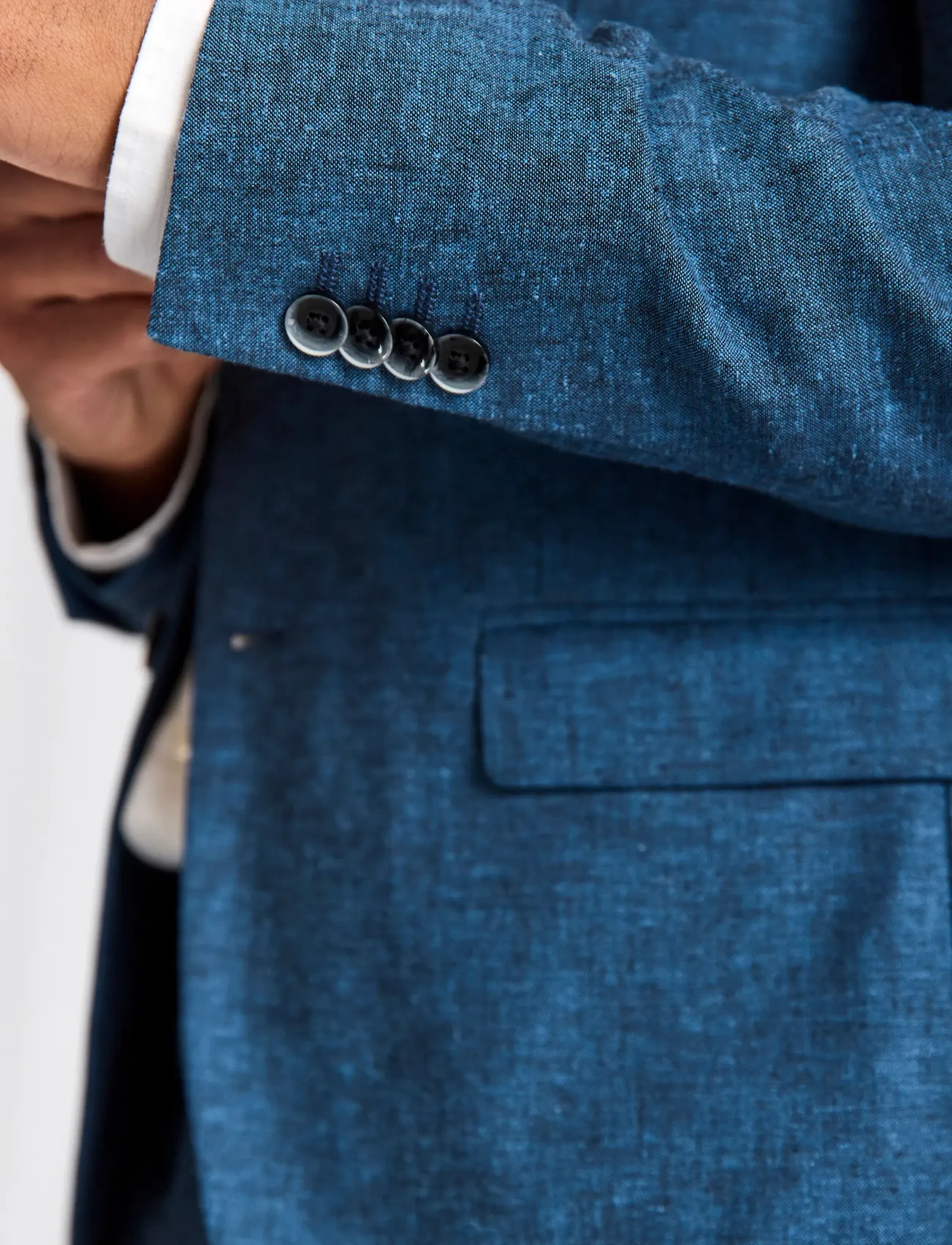 Bruun & Stengade - BS Sasso Classic Fit Blazer - Ühe rinnatisega pintsakud - blue - 3