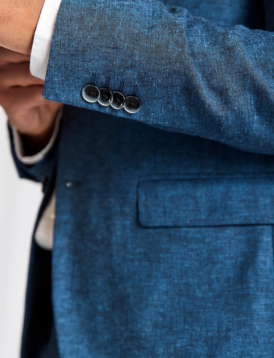 Bruun & Stengade - BS Sasso Classic Fit Blazer - Ühe rinnatisega pintsakud - blue - 3