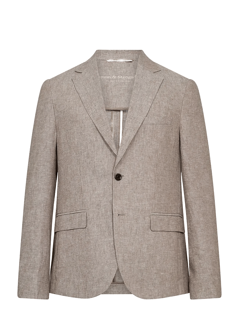 Bruun & Stengade - BS Sasso Classic Fit Blazer - Ühe rinnatisega pintsakud - brown - 1