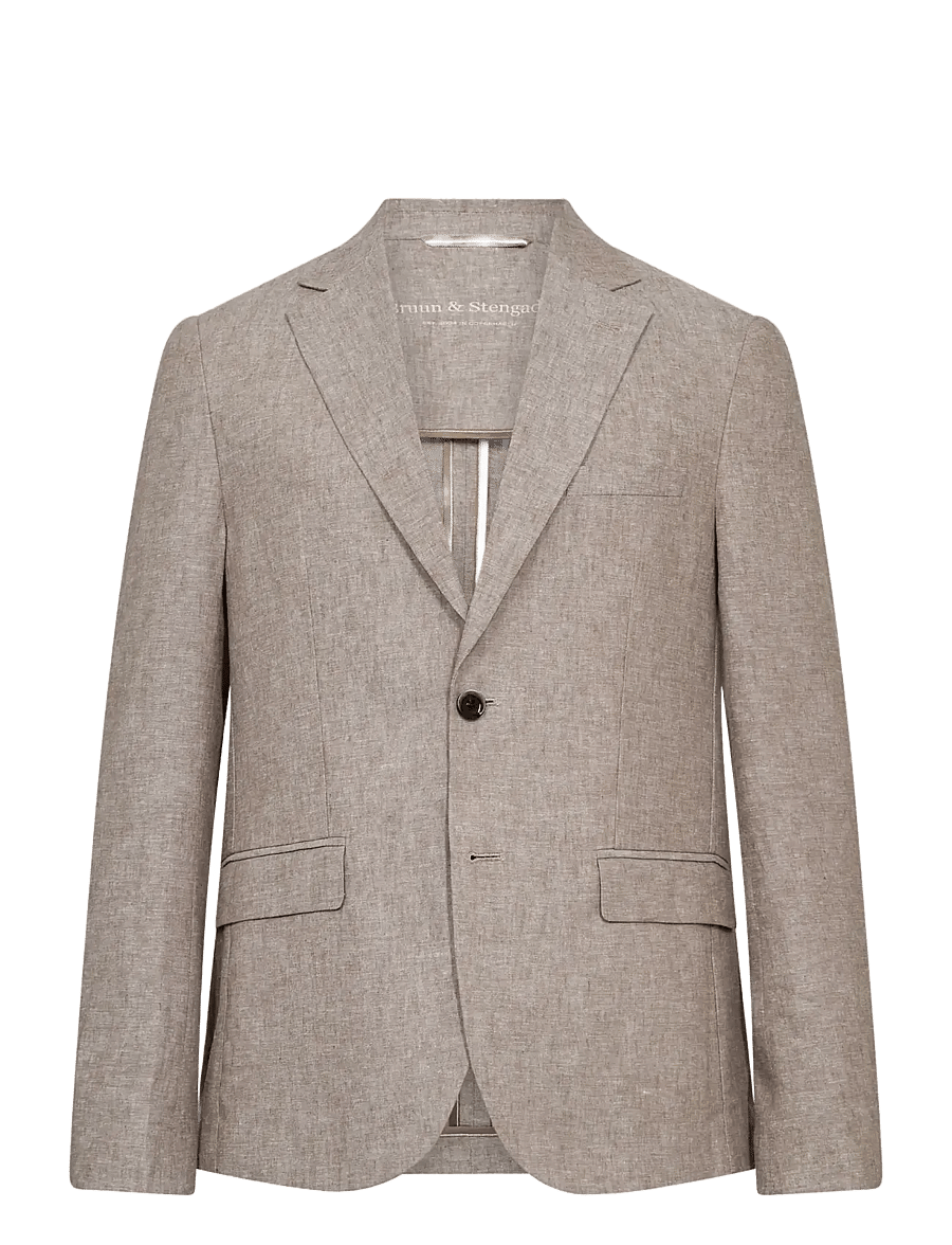 Bruun & Stengade - BS Sasso Classic Fit Blazer - enkelknäppta kavajer - brown - 1