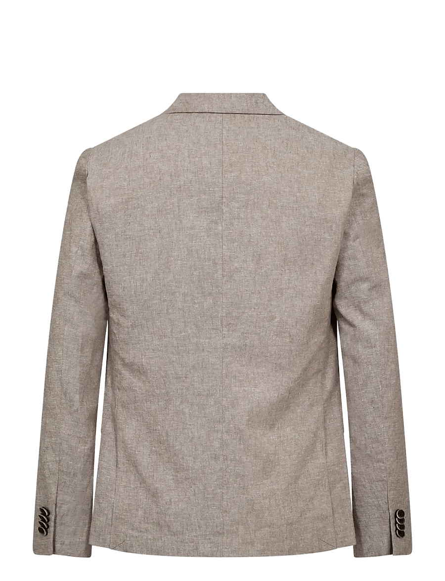 Bruun & Stengade - BS Sasso Classic Fit Blazer - enkelknäppta kavajer - brown - 2