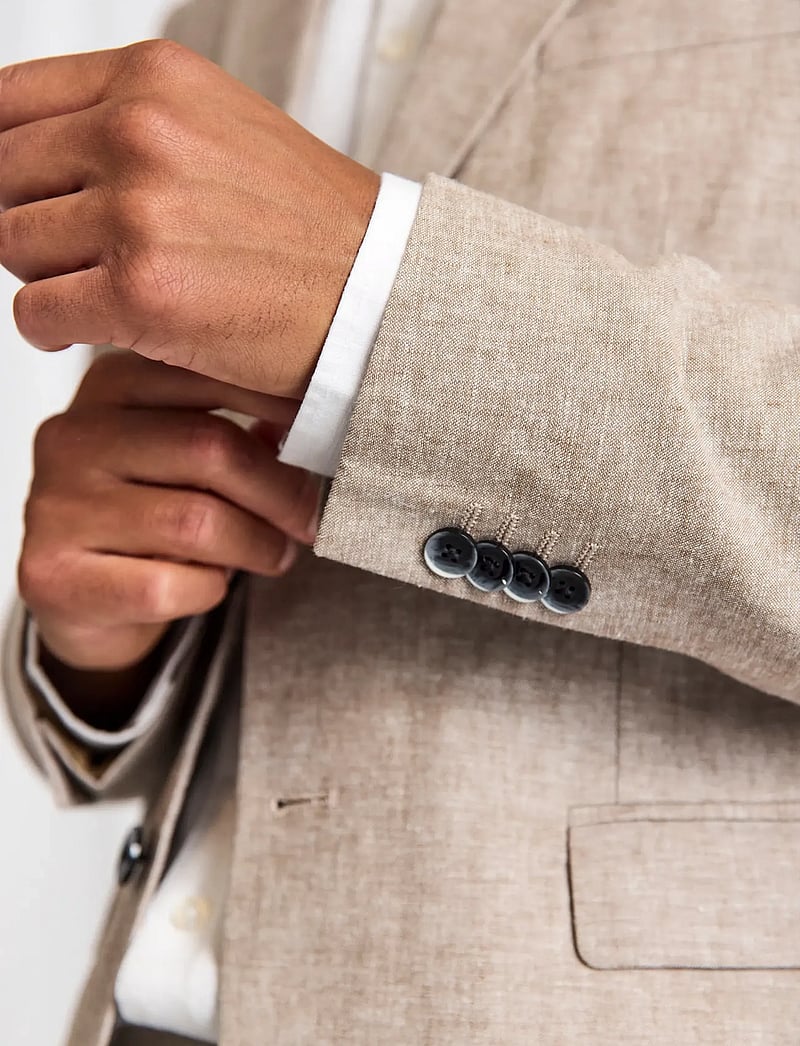 Bruun & Stengade - BS Sasso Classic Fit Blazer - Ühe rinnatisega pintsakud - brown - 5