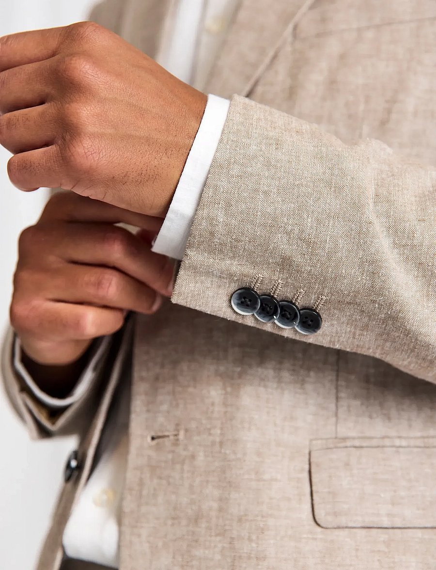 Bruun & Stengade - BS Sasso Classic Fit Blazer - enkelknäppta kavajer - brown - 5