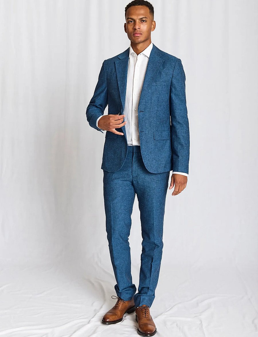 Bruun & Stengade - BS Sibillini Classic Fit Pants - leinenhosen - blue - 0