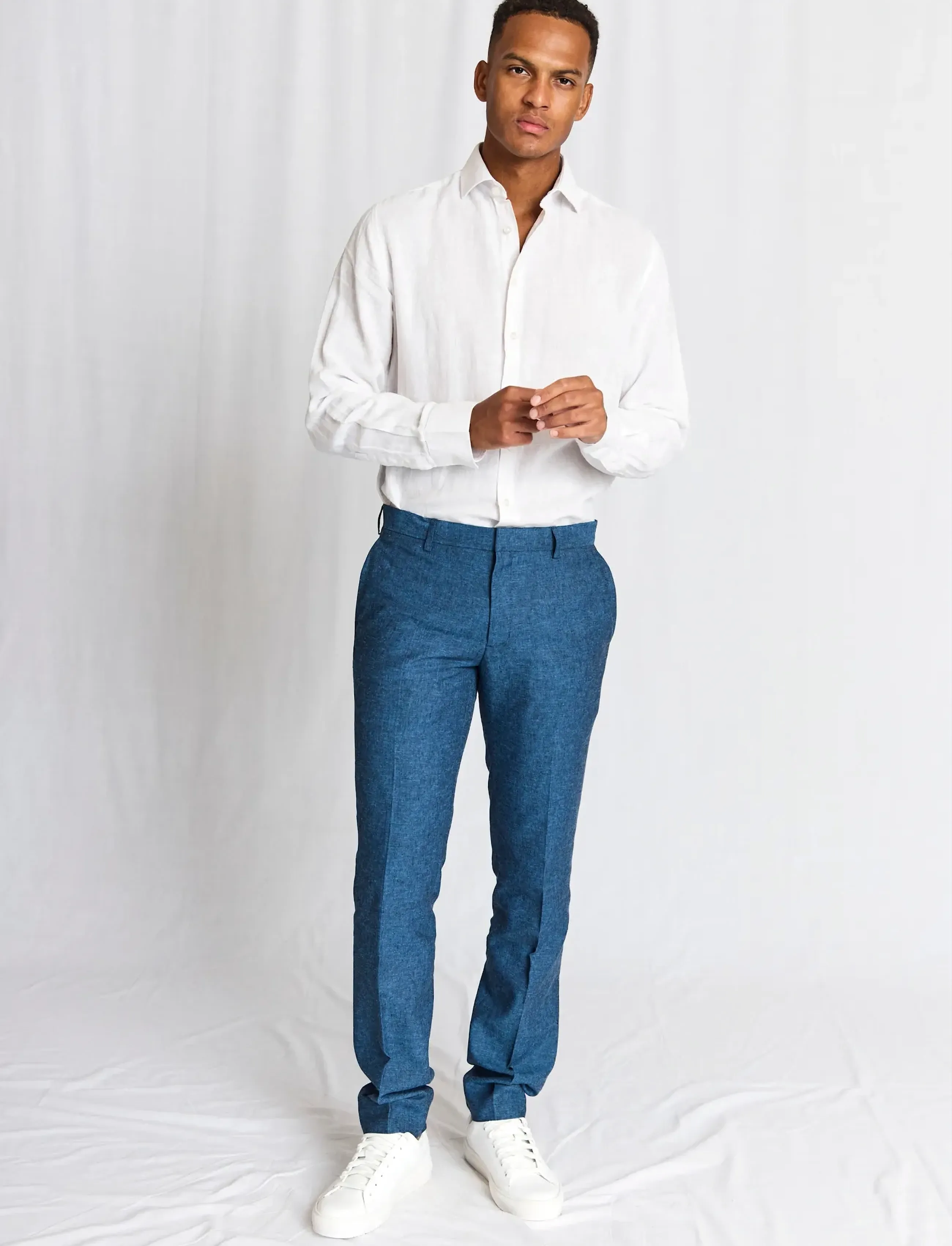 Bruun & Stengade - BS Sibillini Classic Fit Pants - linen trousers - blue - 3