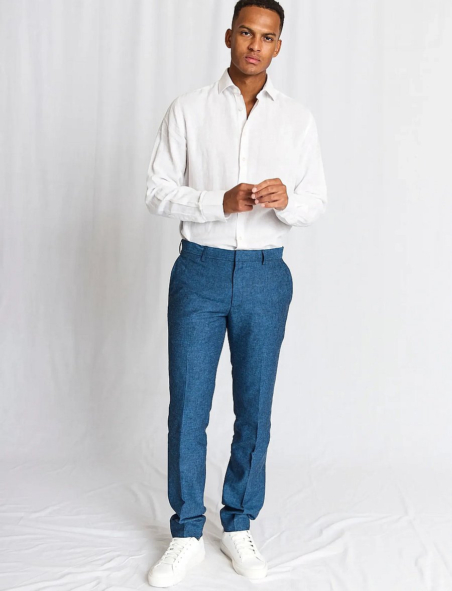 Bruun & Stengade - BS Sibillini Classic Fit Pants - leinenhosen - blue - 3