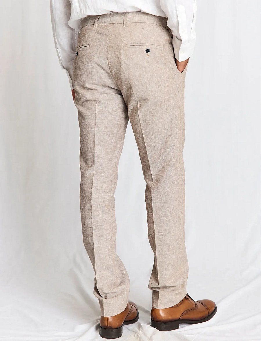 Bruun & Stengade - BS Sibillini Classic Fit Pants - hørbukser - brown - 3