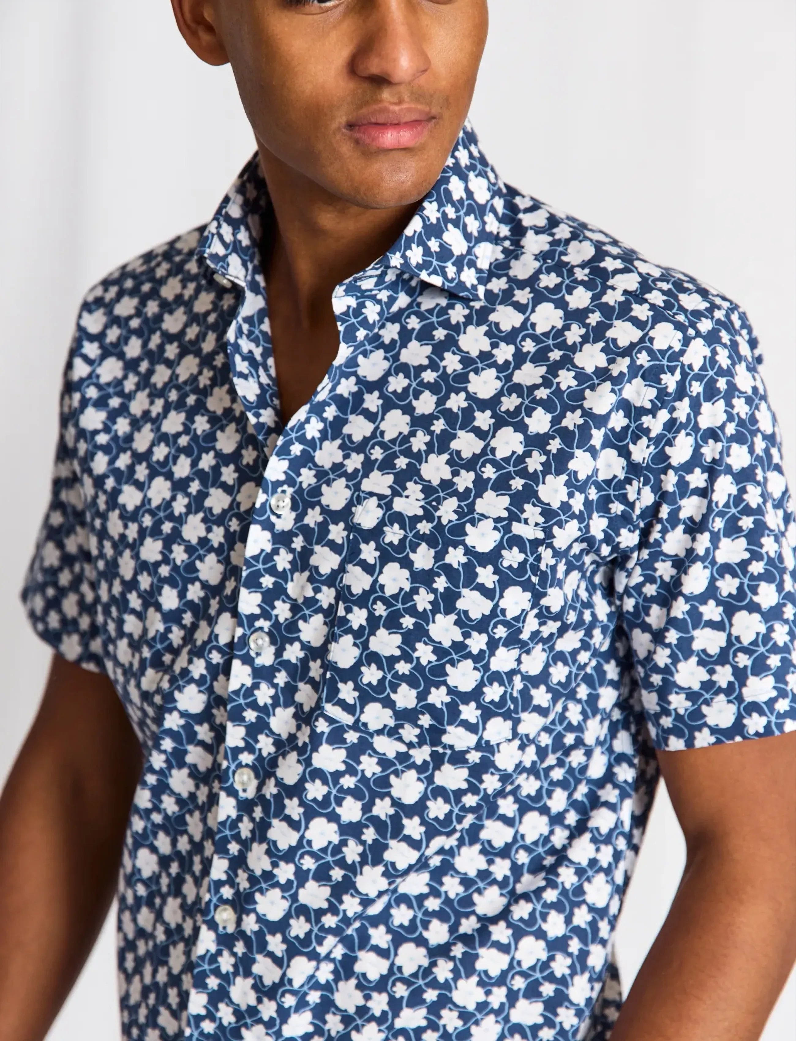 Bruun & Stengade - BS Arpad Modern Fit Shirt - kurzarmhemden - dark blue - 3