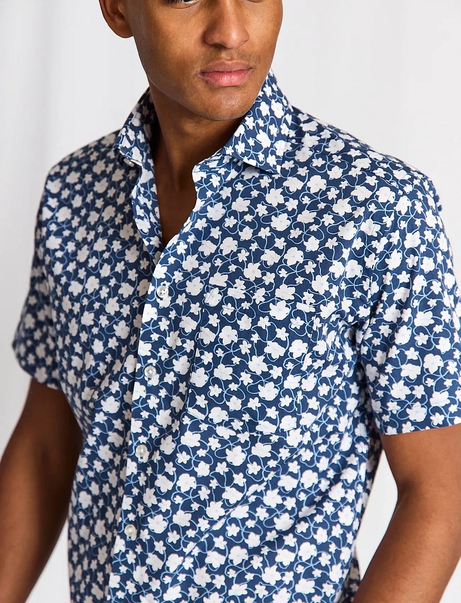 Bruun & Stengade - BS Arpad Modern Fit Shirt - kurzarmhemden - dark blue - 3