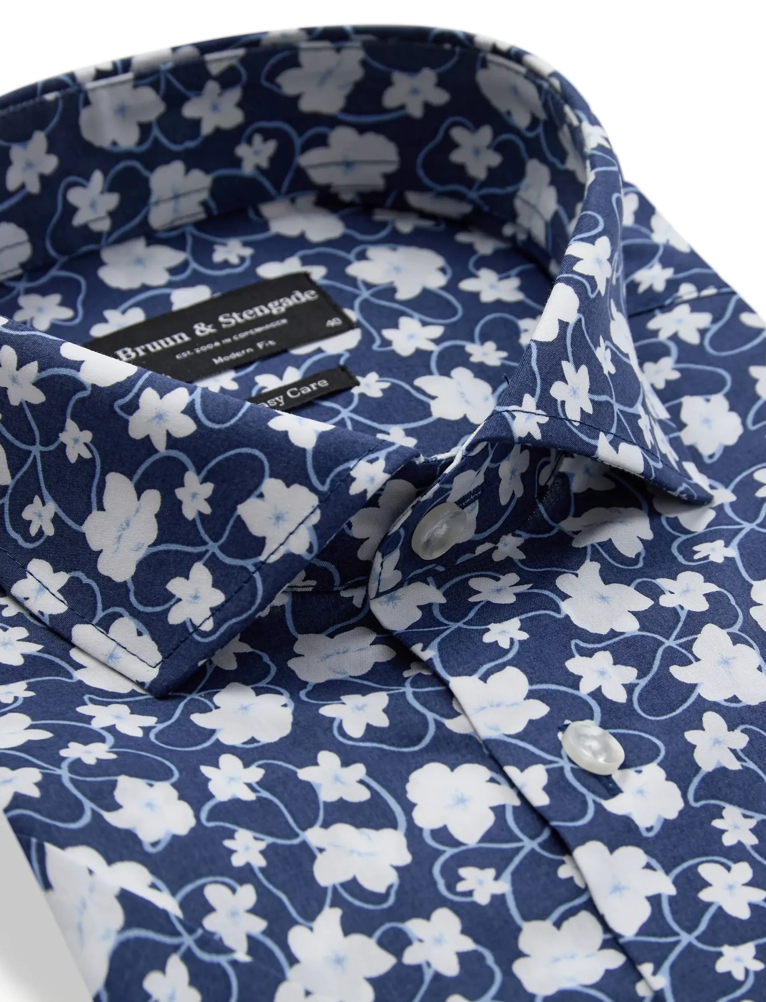 Bruun & Stengade - BS Arpad Modern Fit Shirt - kurzarmhemden - dark blue - 5