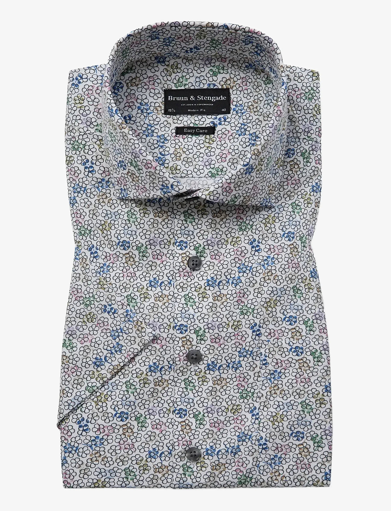 Bruun & Stengade - BS Luka Modern Fit Shirt - lühikeste varrukatega särgid - white - 1