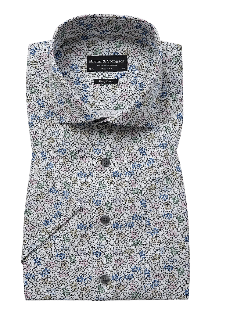 Bruun & Stengade - BS Luka Modern Fit Shirt - lühikeste varrukatega särgid - white - 1