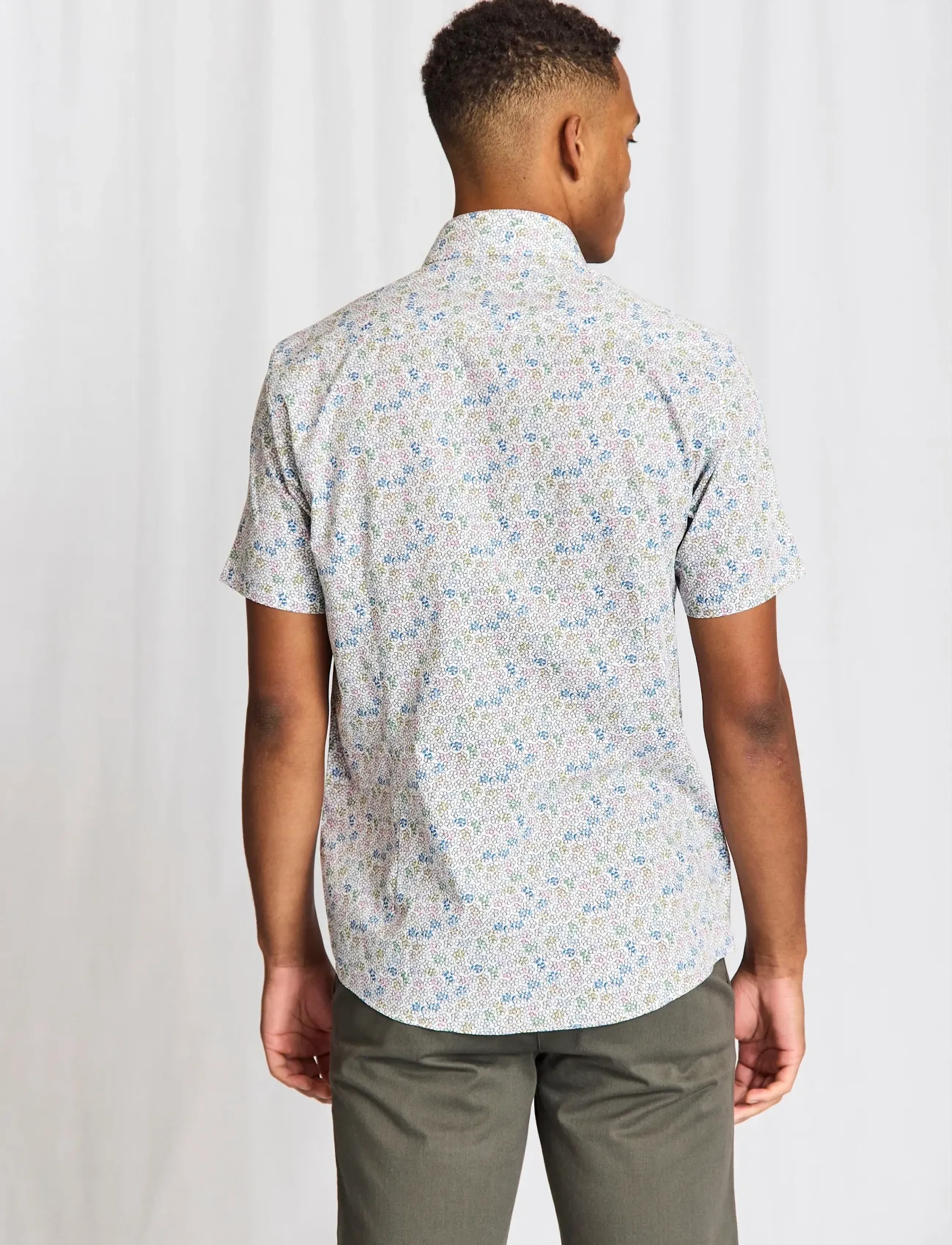 Bruun & Stengade - BS Luka Modern Fit Shirt - lühikeste varrukatega särgid - white - 2