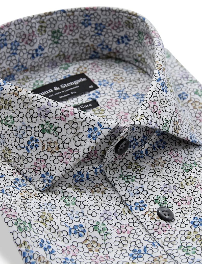 Bruun & Stengade - BS Luka Modern Fit Shirt - lühikeste varrukatega särgid - white - 5
