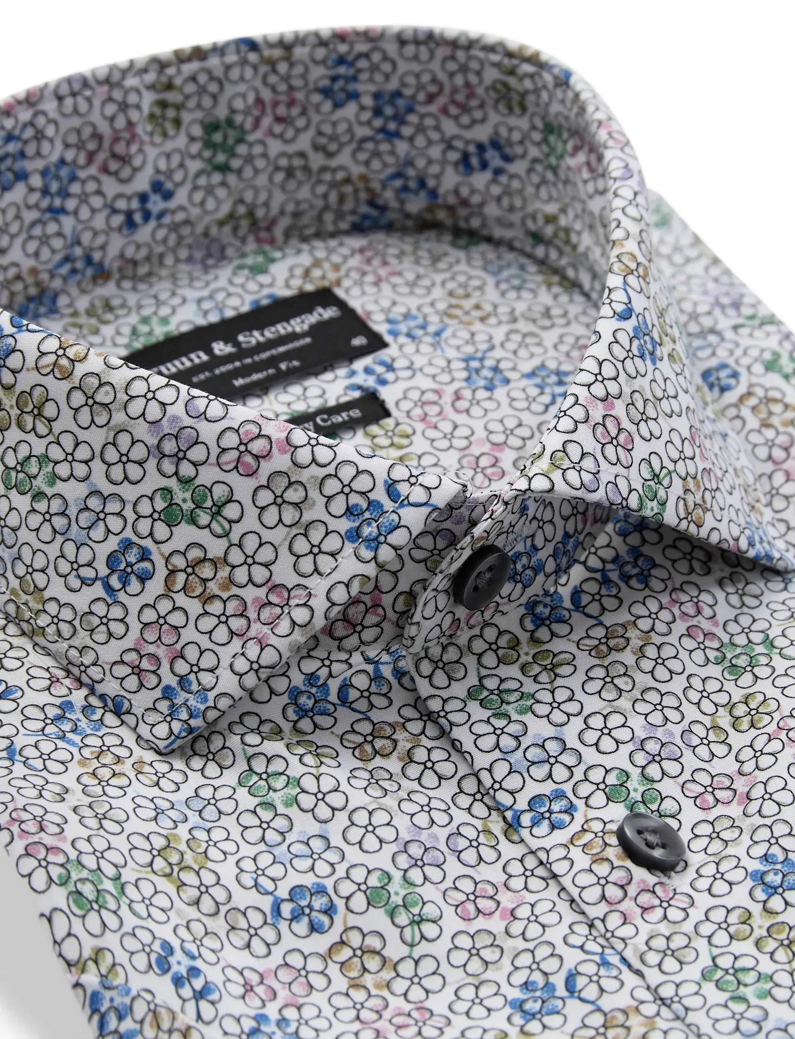 Bruun & Stengade - BS Luka Modern Fit Shirt - lühikeste varrukatega särgid - white - 5