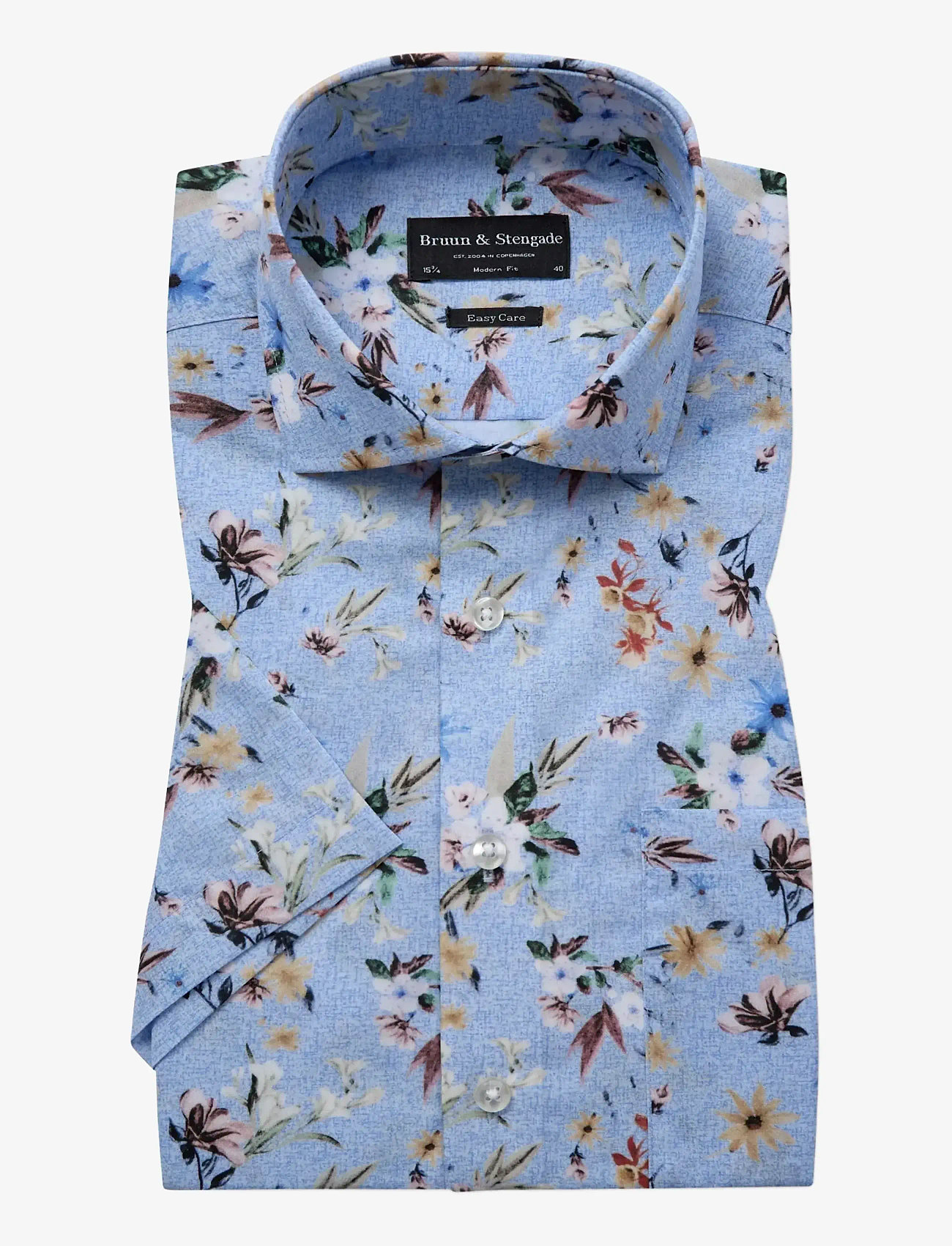Bruun & Stengade - BS Manuel Modern Fit Shirt - kortærmede skjorter - light blue - 1