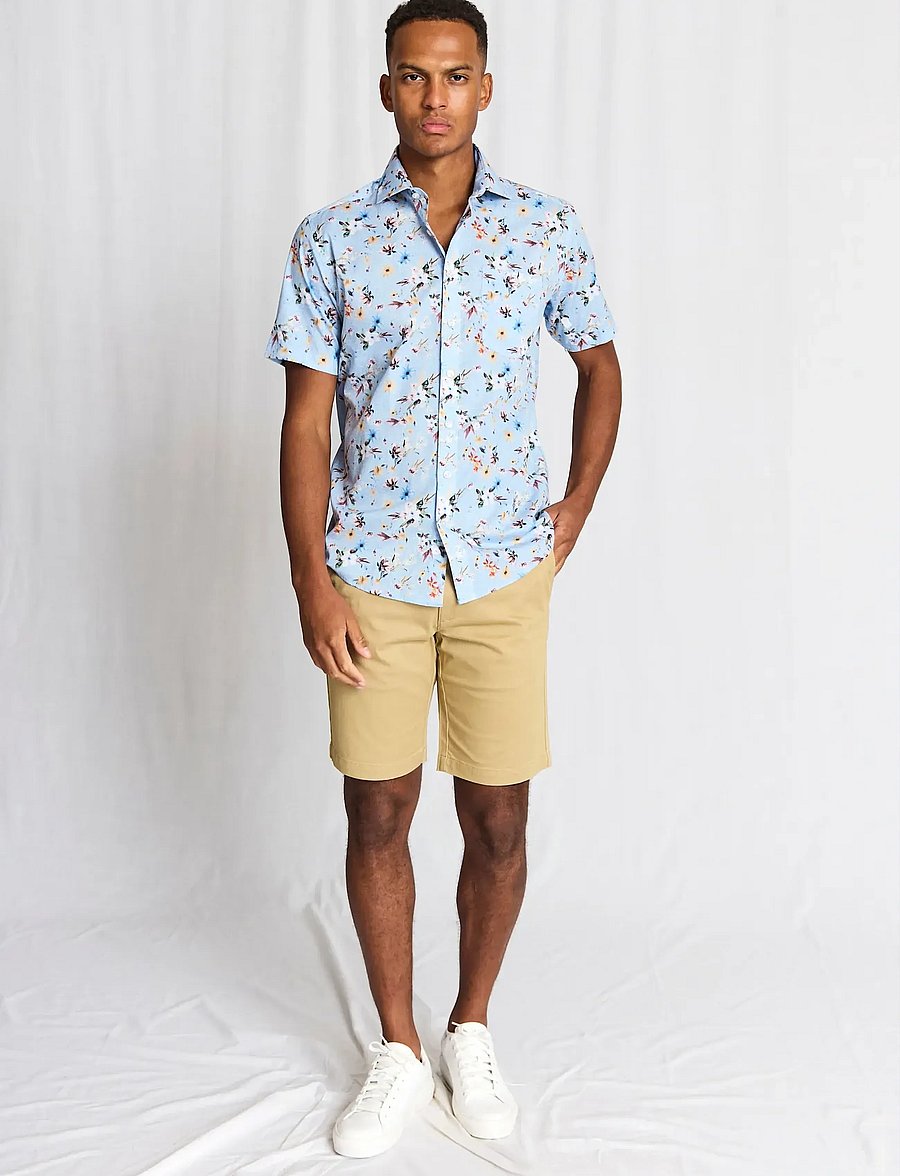 Bruun & Stengade - BS Manuel Modern Fit Shirt - lühikeste varrukatega särgid - light blue - 2