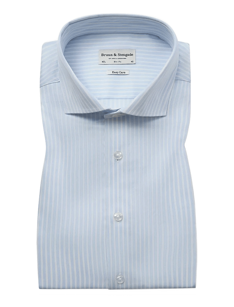 Bruun & Stengade - BS Borko Slim Fit Shirt - pidulikud särgid - light blue/white - 1