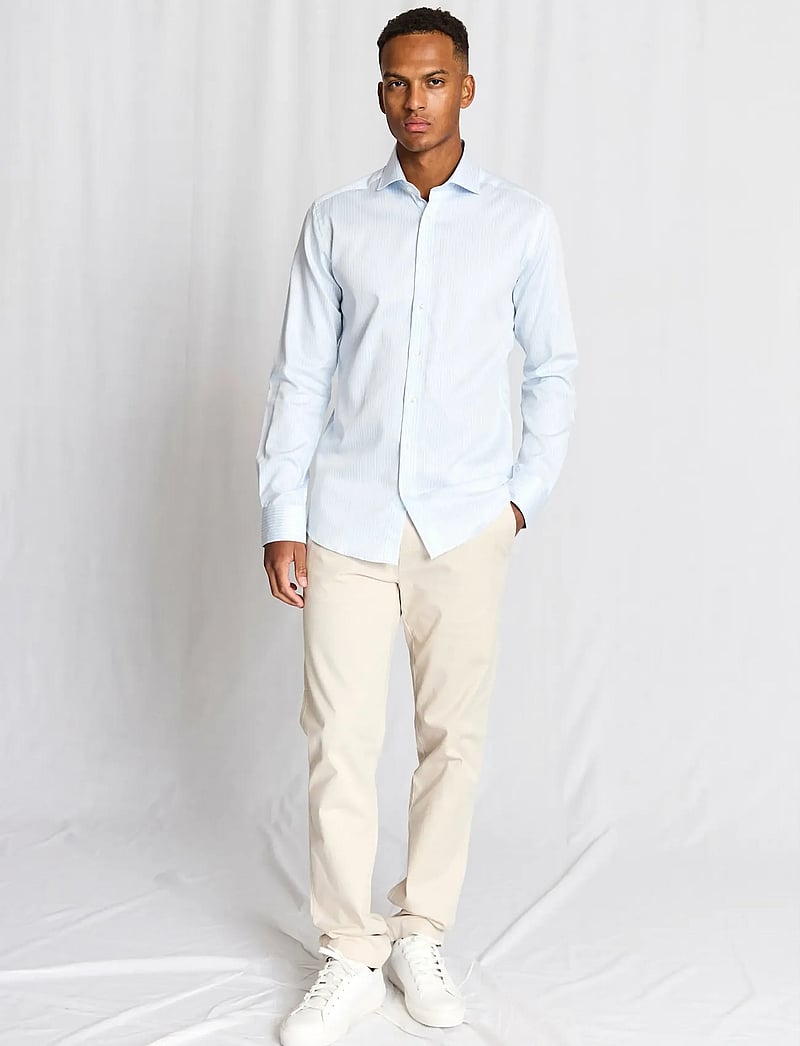 Bruun & Stengade - BS Borko Slim Fit Shirt - pidulikud särgid - light blue/white - 0