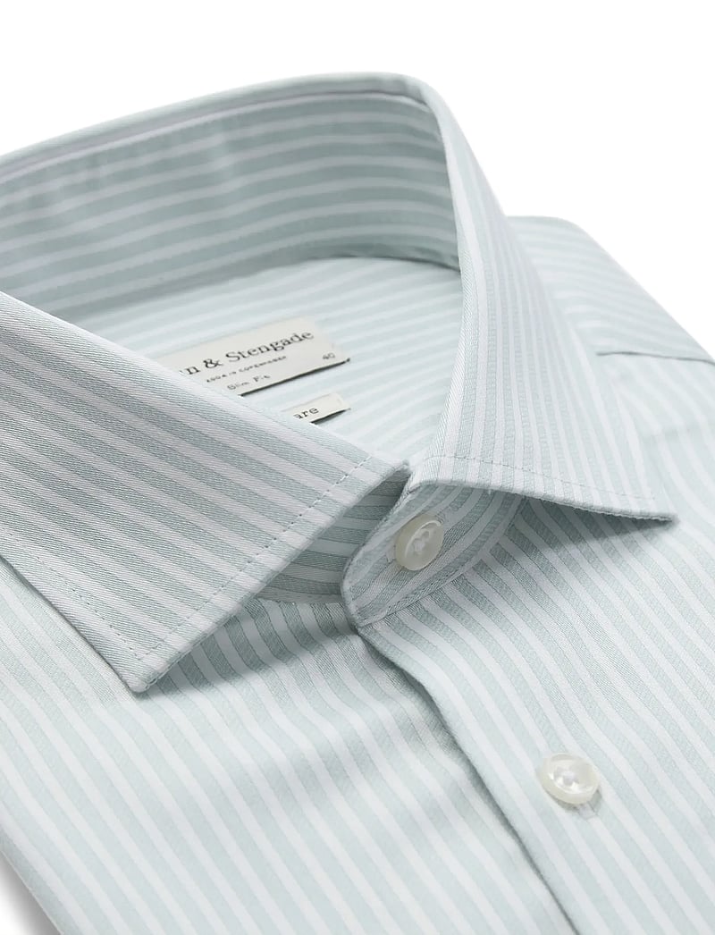 Bruun & Stengade - BS Ignacio Slim Fit Shirt - chemises à rayures - light green/white - 5