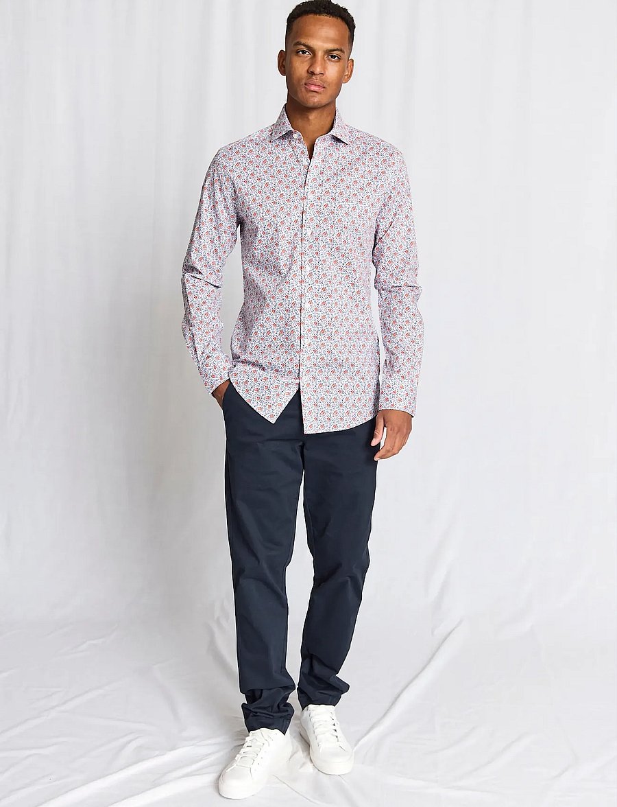 Bruun & Stengade - BS Moller Slim Fit Shirt - mustriga särgid - orange - 0