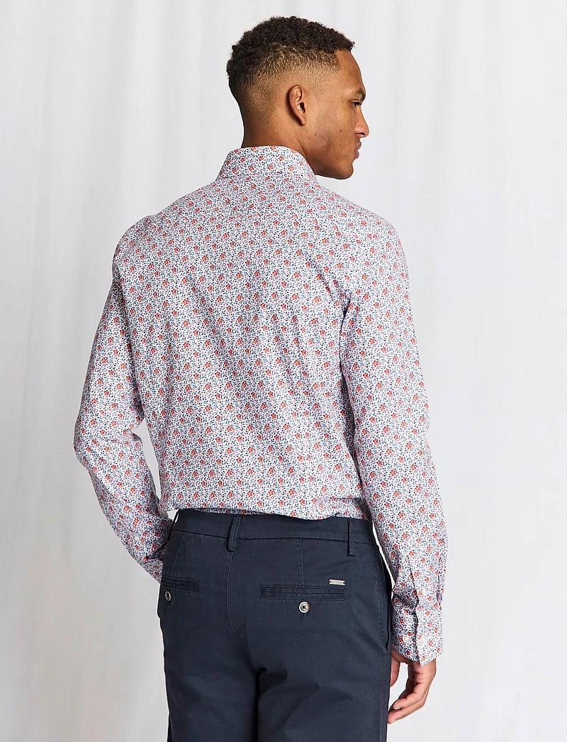 Bruun & Stengade - BS Moller Slim Fit Shirt - hemden mit muster - orange - 4