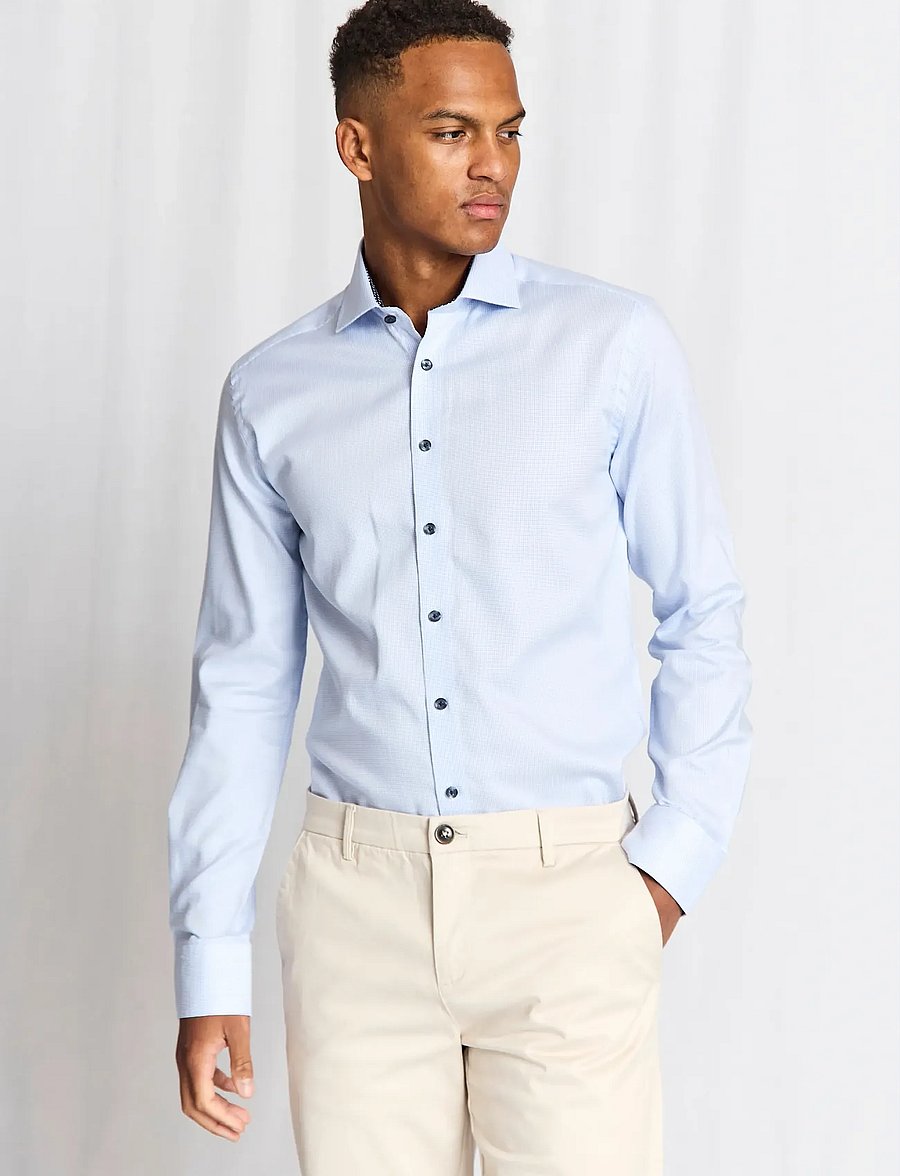 Bruun & Stengade - BS Ugalde Slim Fit Shirt - kostymskjortor - light blue - 0