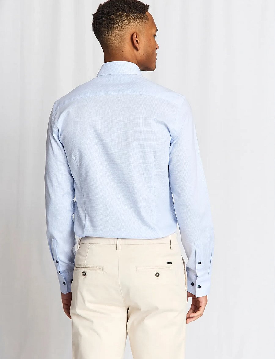 Bruun & Stengade - BS Ugalde Slim Fit Shirt - kostymskjortor - light blue - 4