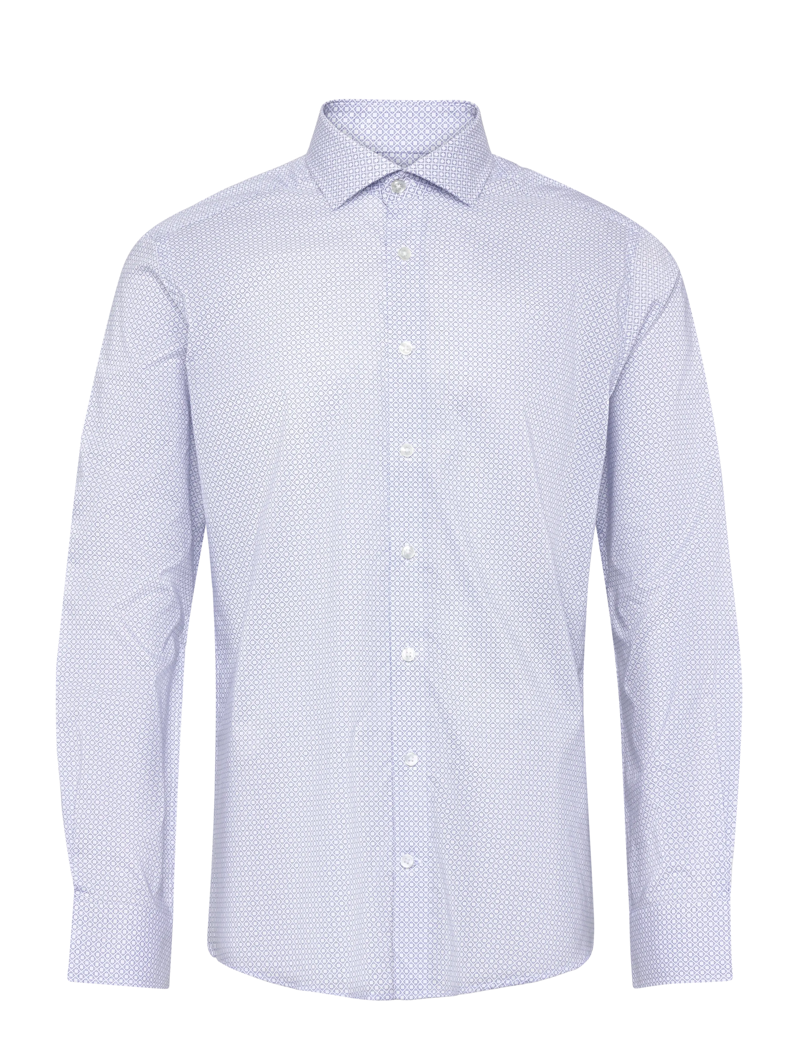 Bruun & Stengade - BS Marsenic Slim Fit Shirt - mønstrede skjorter - blue - 1