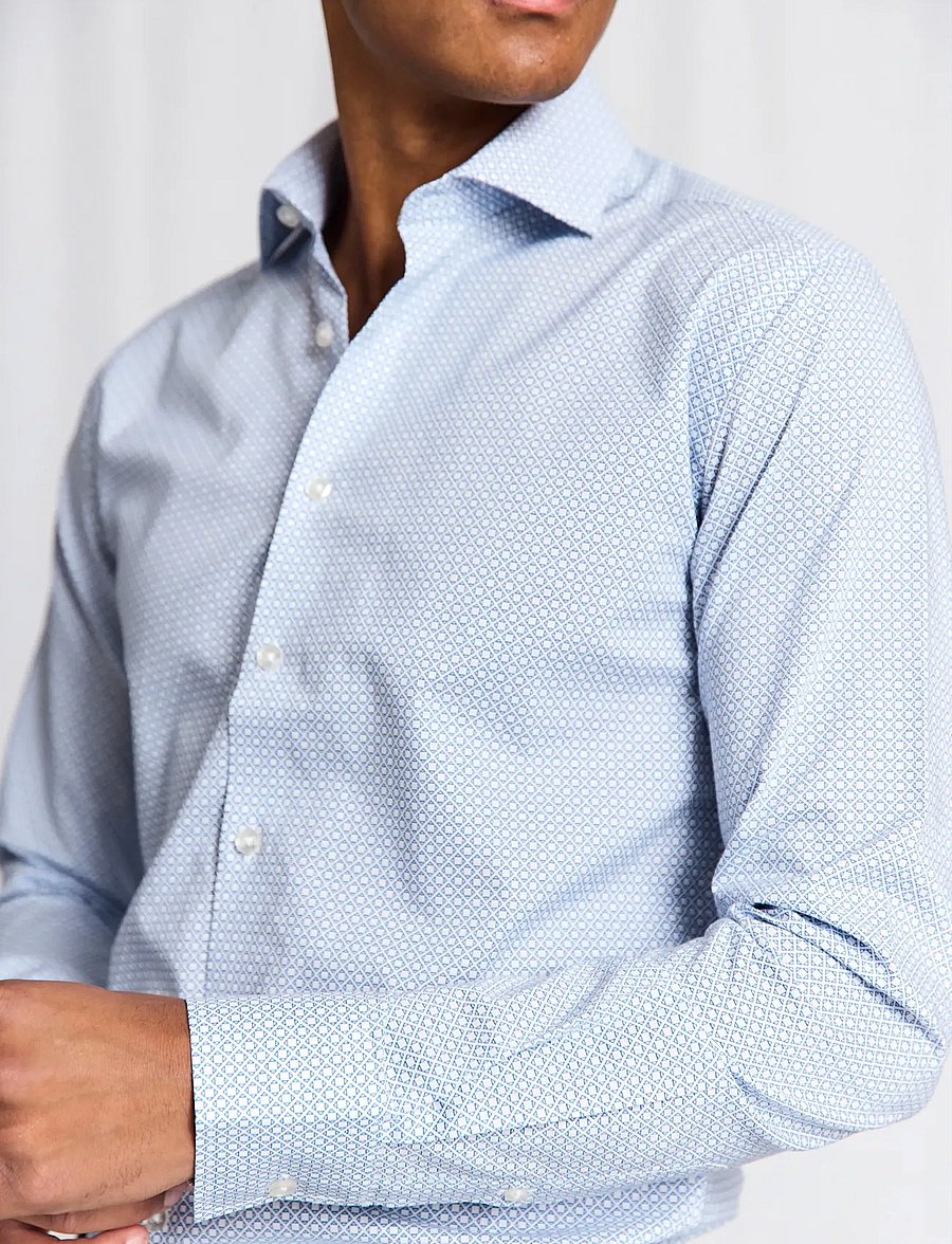Bruun & Stengade - BS Marsenic Slim Fit Shirt - mønstrede skjorter - blue - 4