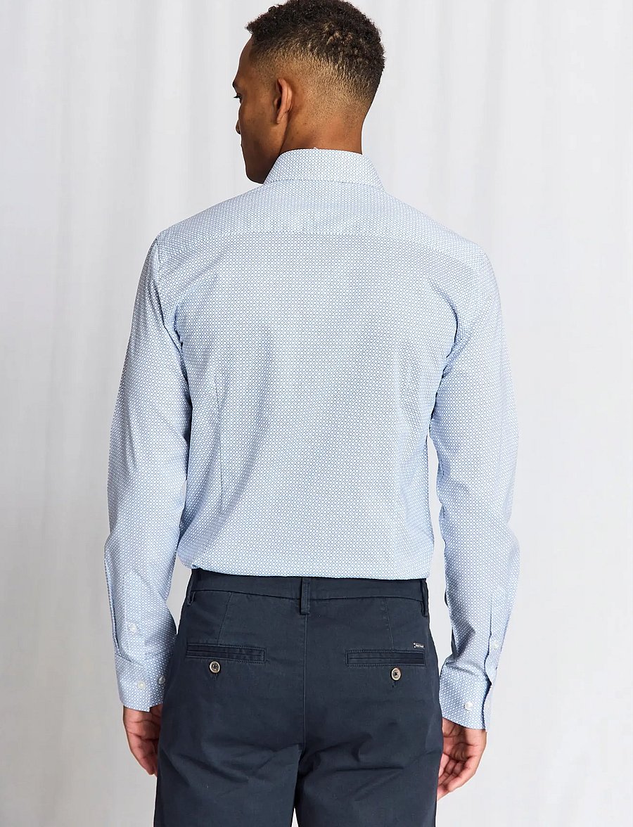 Bruun & Stengade - BS Marsenic Slim Fit Shirt - mønstrede skjorter - blue - 5