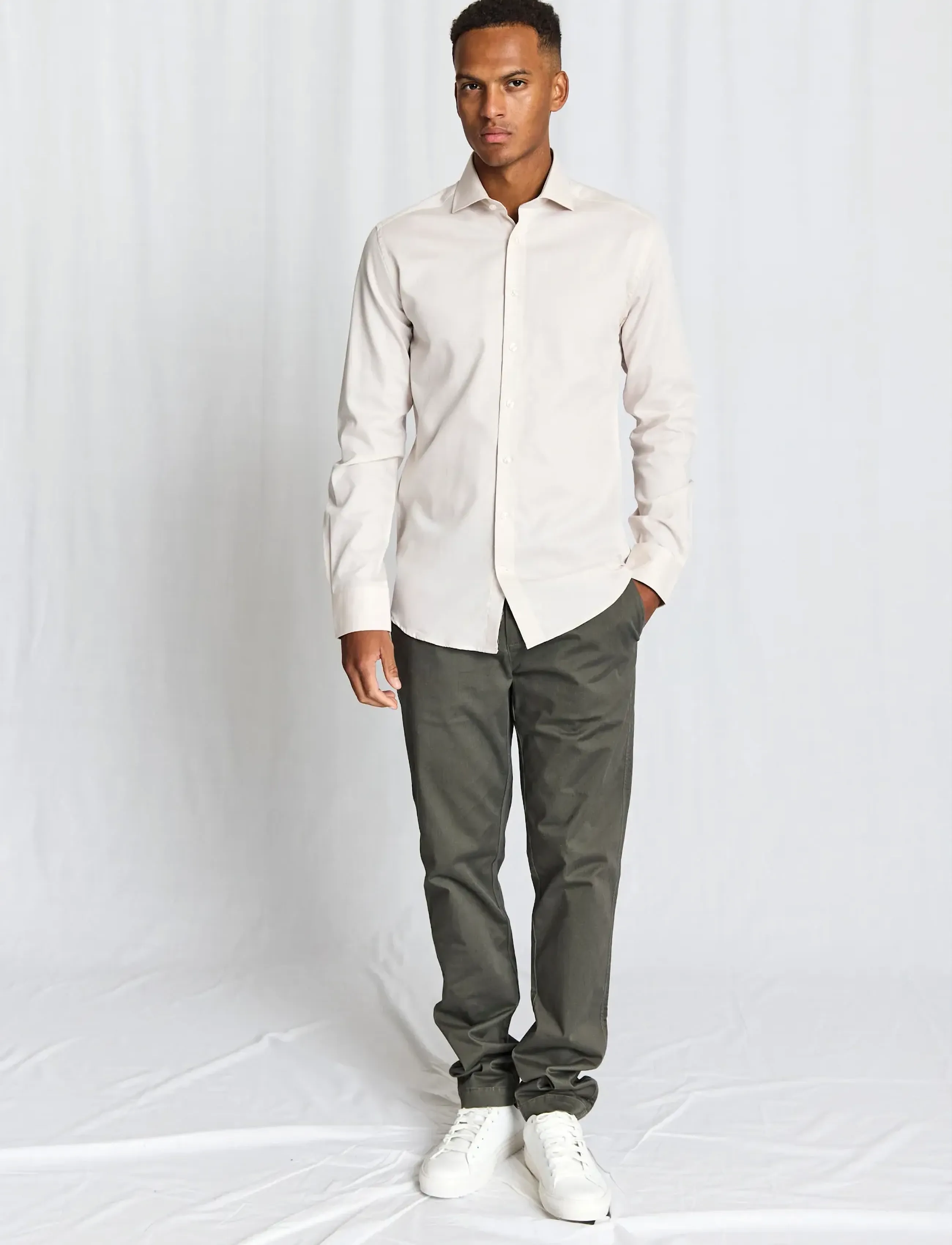 Bruun & Stengade BS Cupara Slim Fit Shirt - Kollektioner - BEIGE / beige