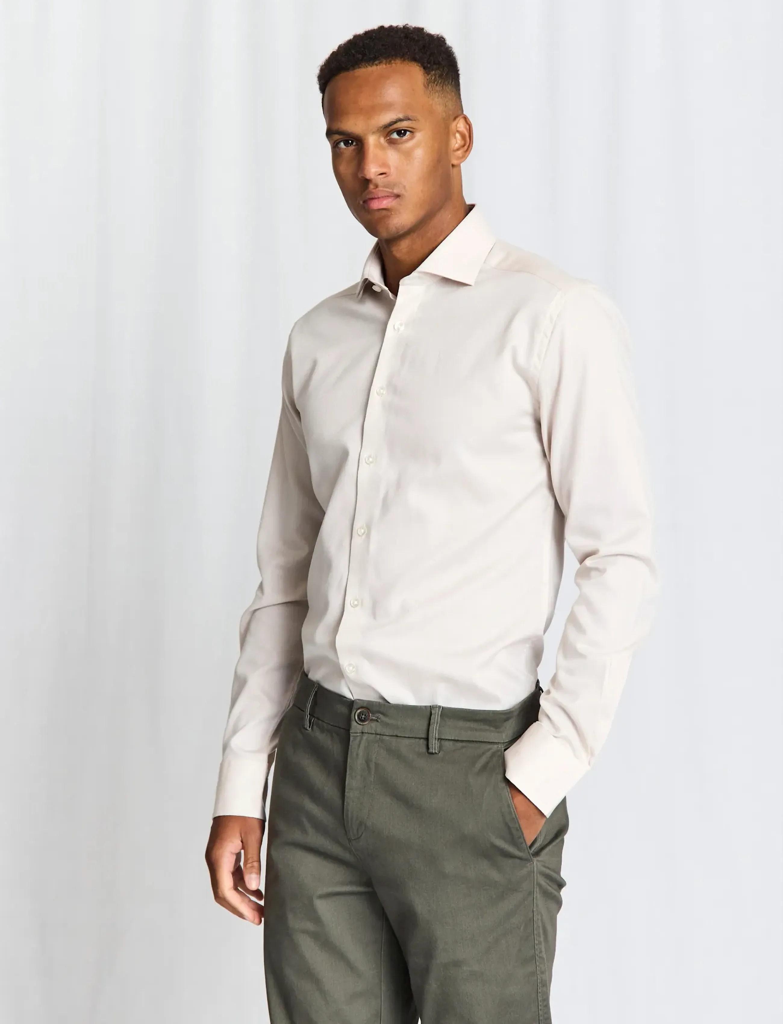 Bruun & Stengade - BS Cupara Slim Fit Shirt - formal shirts - beige - 2