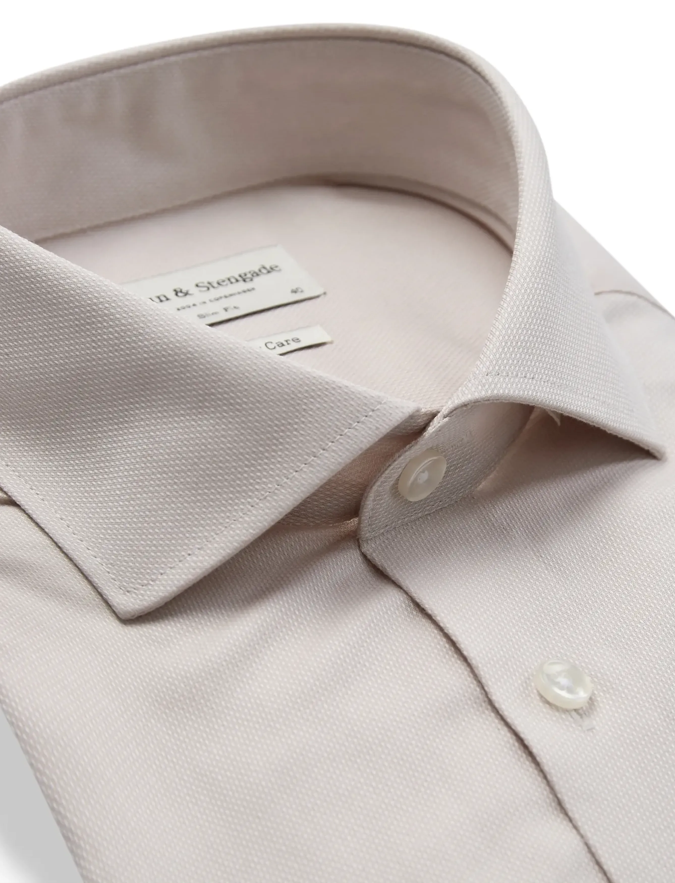 Bruun & Stengade - BS Cupara Slim Fit Shirt - formal shirts - beige - 5