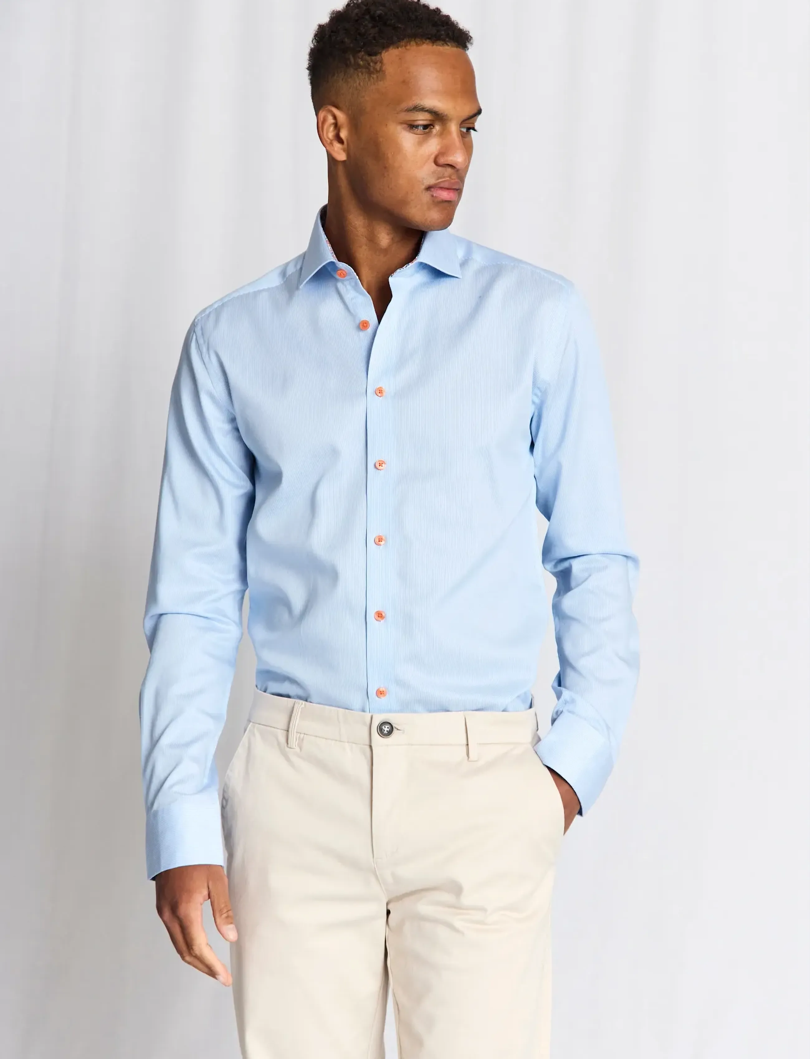 Bruun & Stengade - BS Wael Slim Fit Shirt - formelle hemden - light blue/white - 3