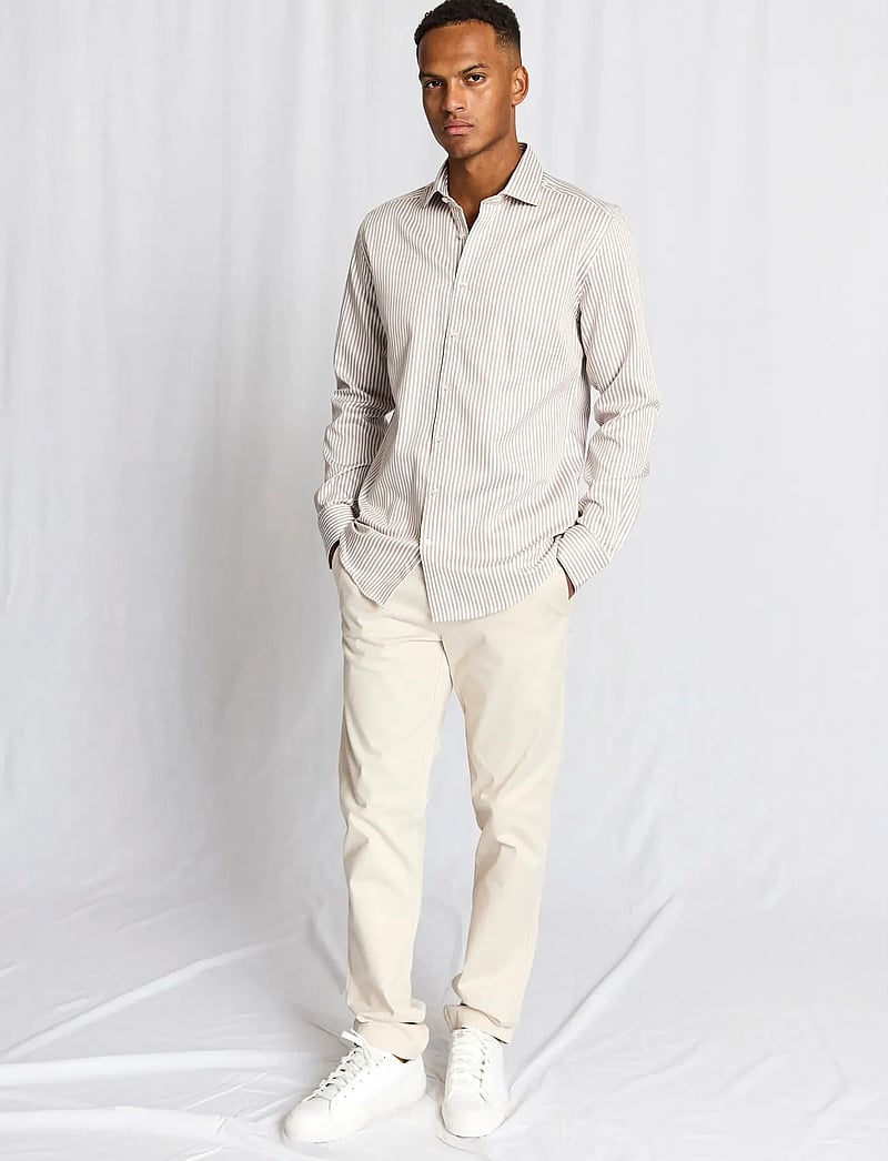 Bruun & Stengade - BS Kunkel Slim Fit Shirt - gestreifte hemden - sand/white - 0