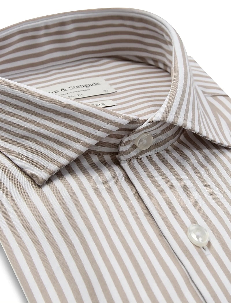 Bruun & Stengade - BS Kunkel Slim Fit Shirt - gestreifte hemden - sand/white - 5