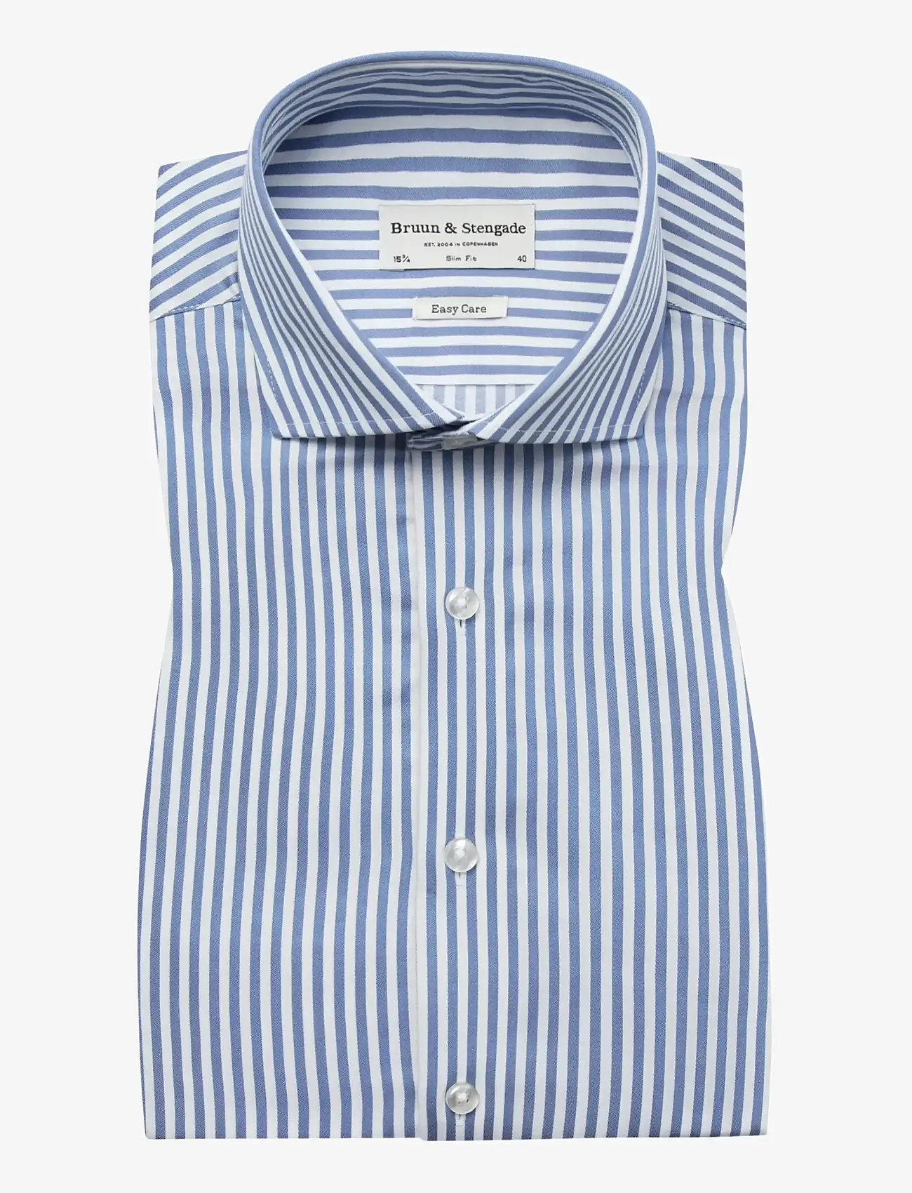 Bruun & Stengade - BS Hald Slim Fit Shirt - stribede skjorter - blue/white - 1