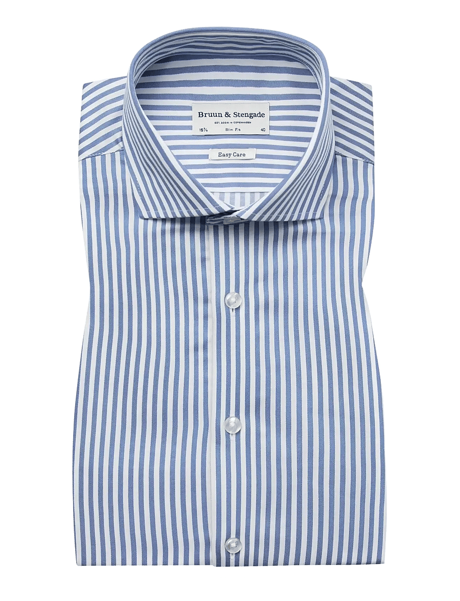 Bruun & Stengade - BS Hald Slim Fit Shirt - gestreifte hemden - blue/white - 1
