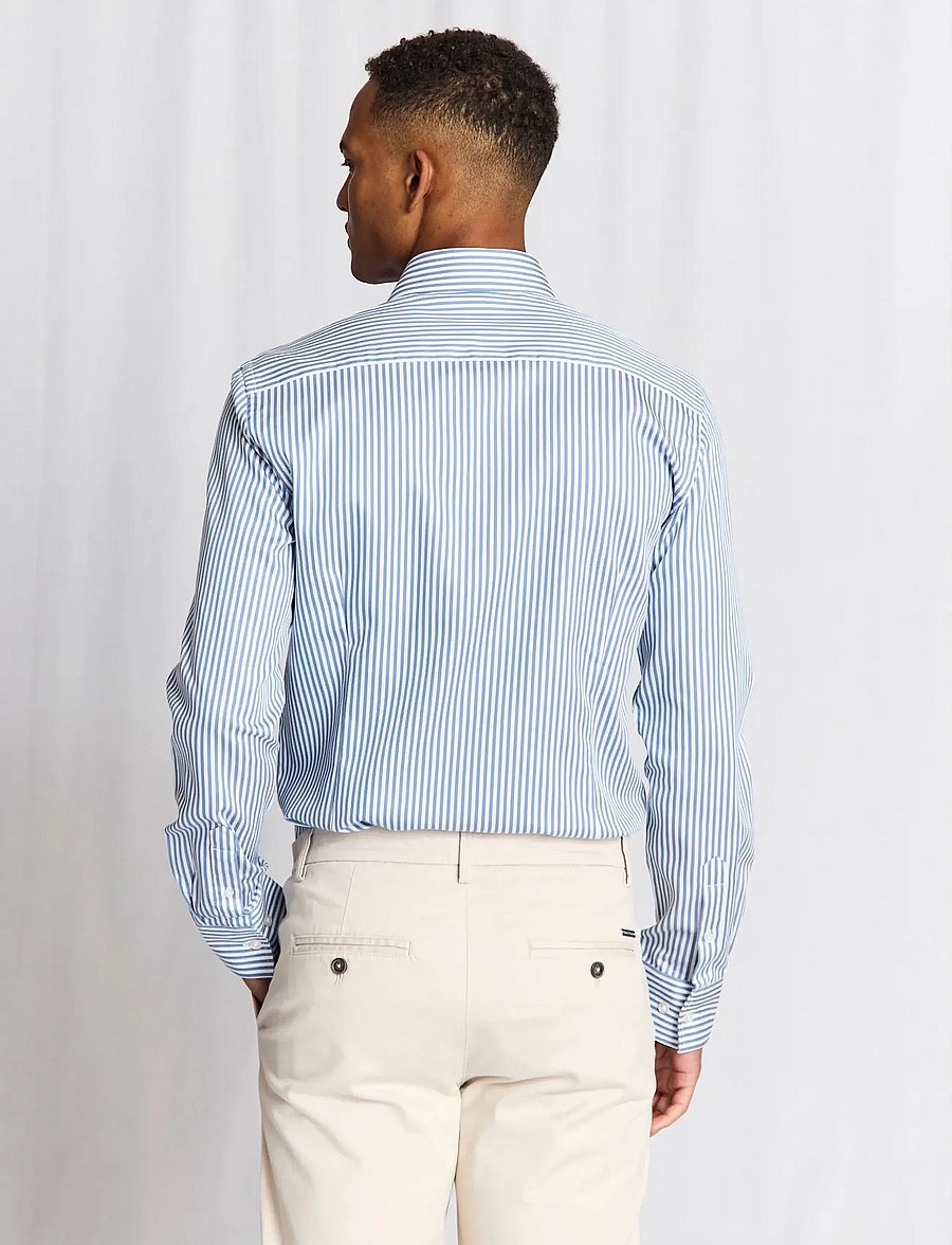 Bruun & Stengade - BS Hald Slim Fit Shirt - gestreifte hemden - blue/white - 2