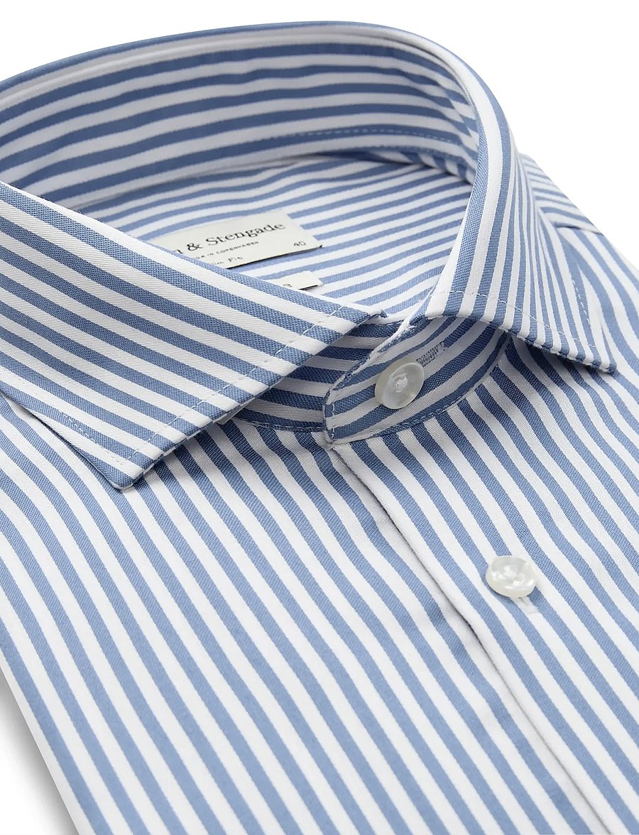 Bruun & Stengade - BS Hald Slim Fit Shirt - gestreifte hemden - blue/white - 5