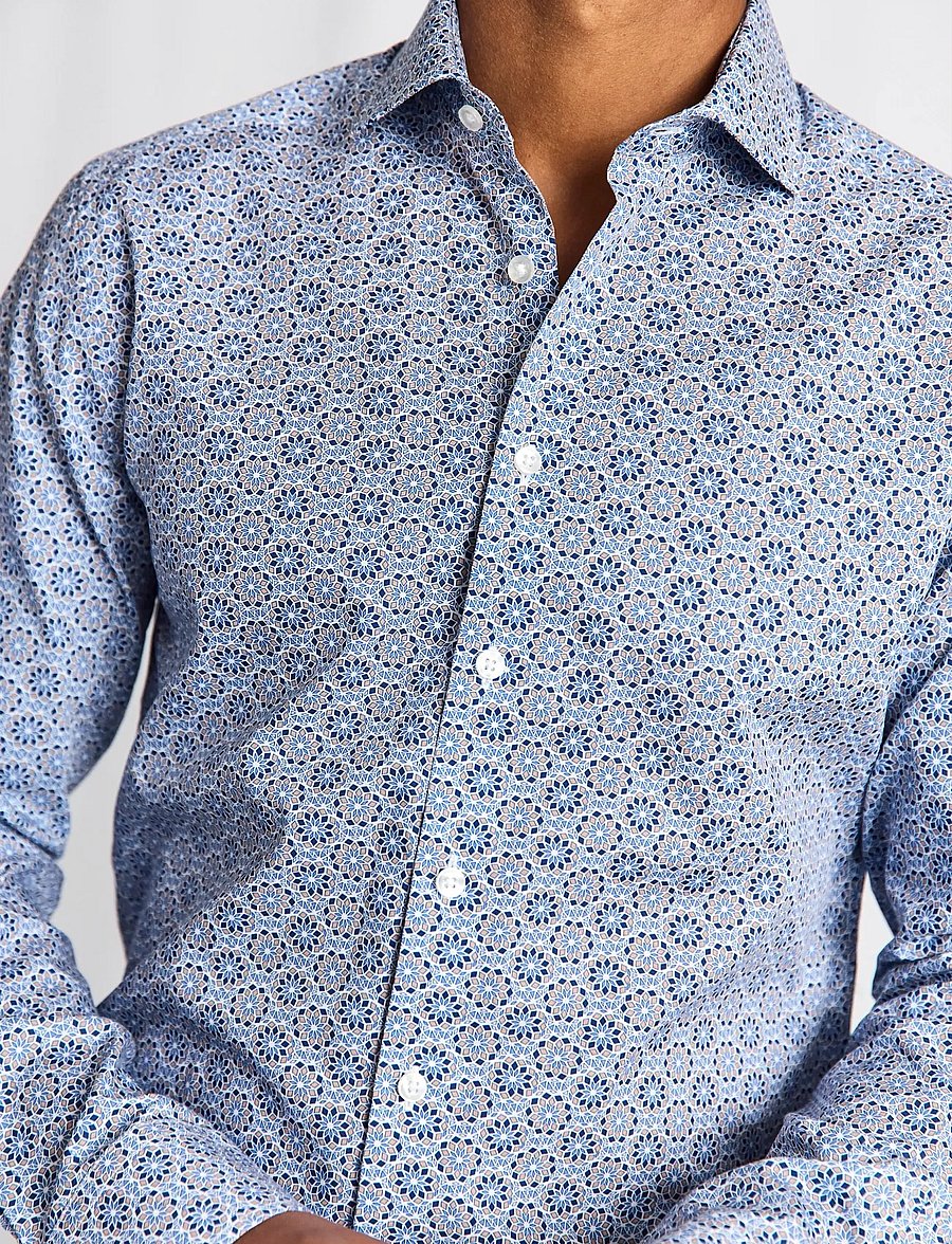 Bruun & Stengade - BS Abutovic Slim Fit Shirt - hemden mit muster - blue - 4
