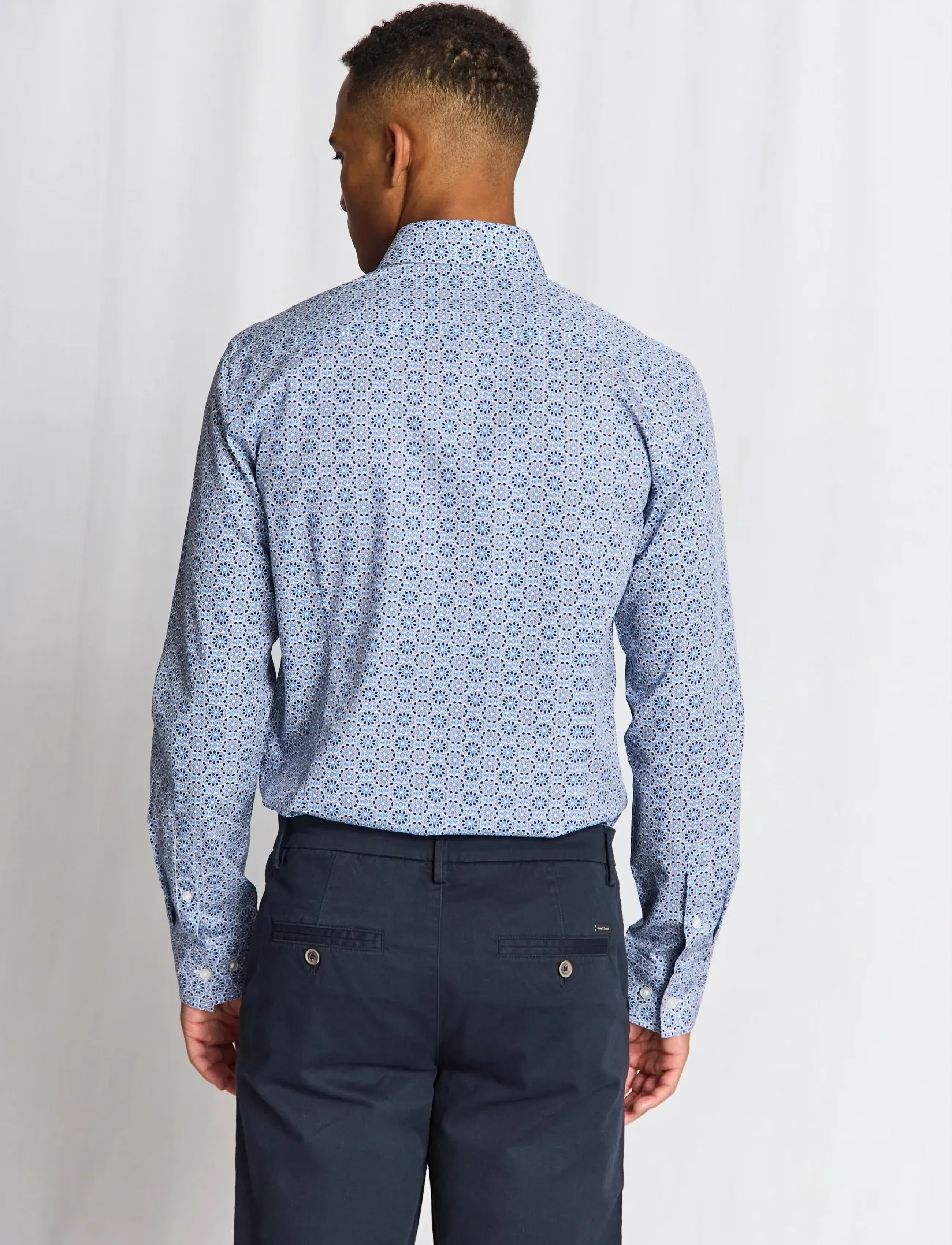 Bruun & Stengade - BS Abutovic Slim Fit Shirt - hemden mit muster - blue - 5