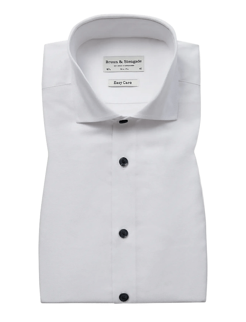 Bruun & Stengade - BS Skube Slim Fit Shirt - pidulikud särgid - white - 1