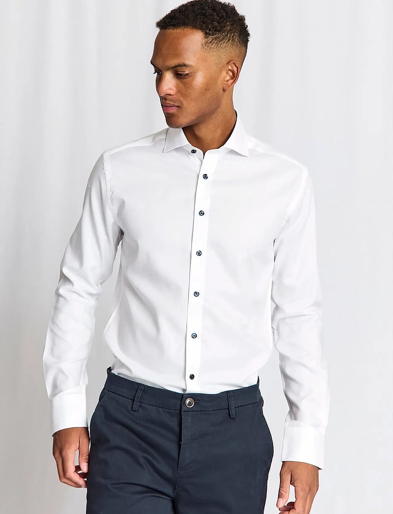 Bruun & Stengade - BS Skube Slim Fit Shirt - pidulikud särgid - white - 0