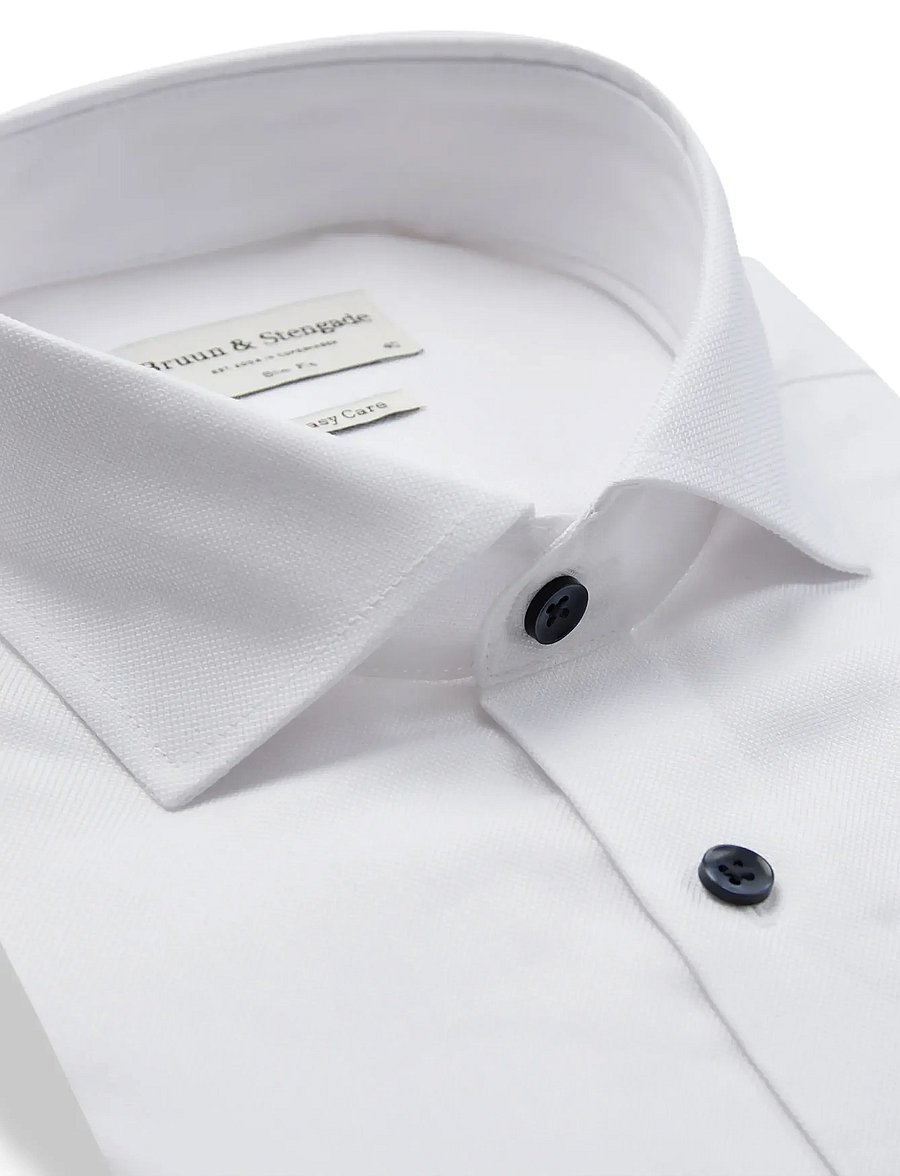 Bruun & Stengade - BS Skube Slim Fit Shirt - formelle skjorter - white - 5