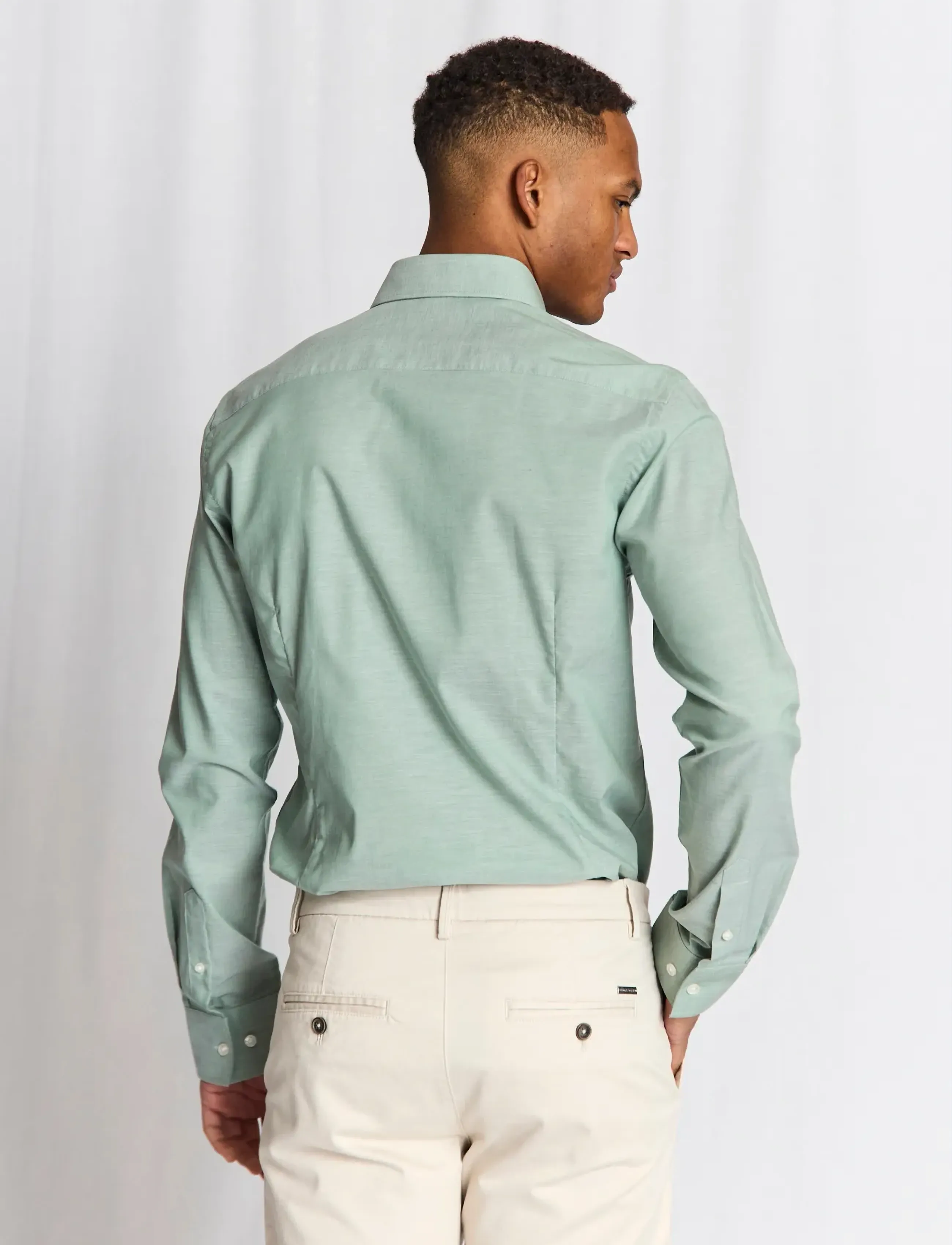 Bruun & Stengade - BS Jorge Slim Fit Shirt - pidulikud särgid - green - 3