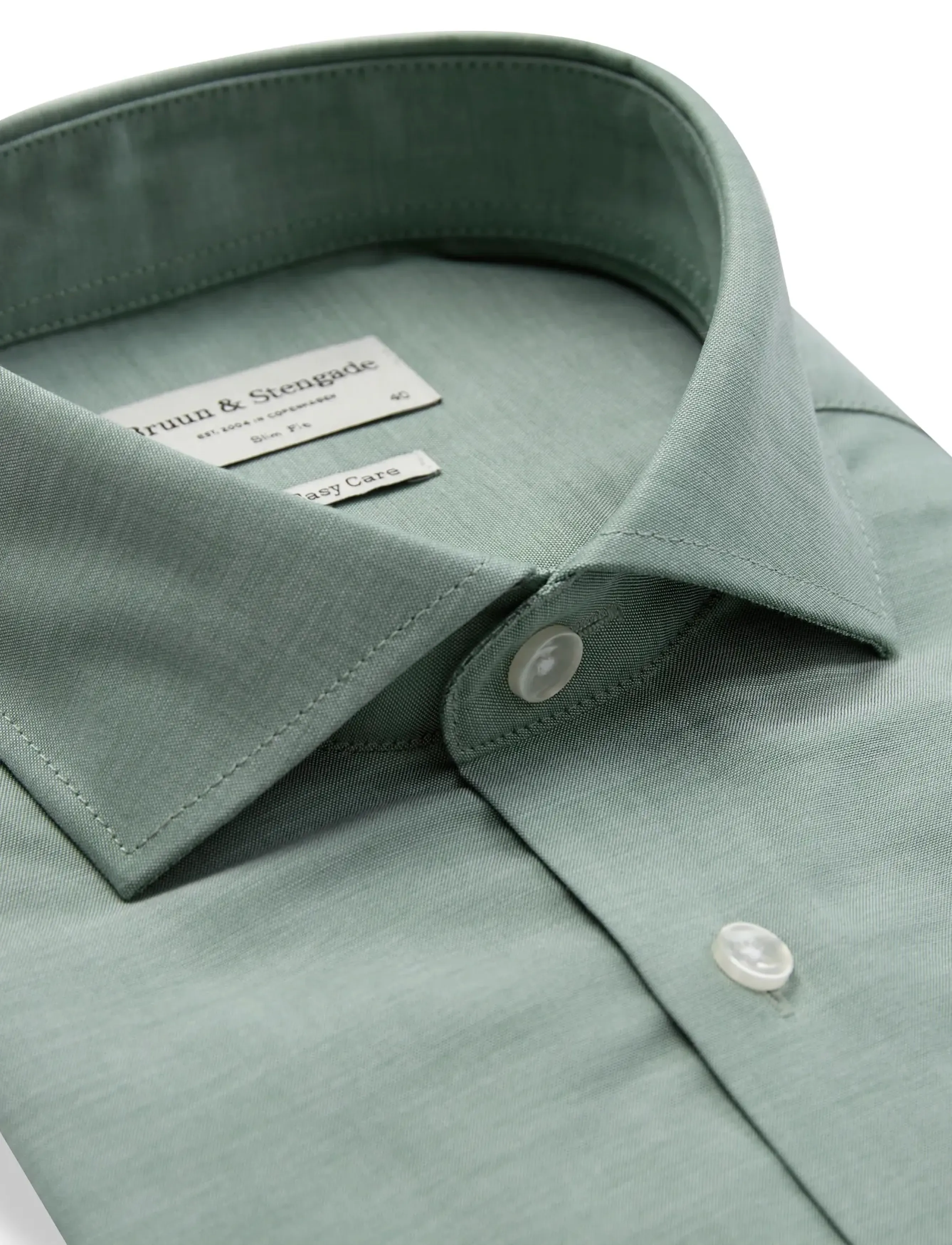 Bruun & Stengade - BS Jorge Slim Fit Shirt - pidulikud särgid - green - 5